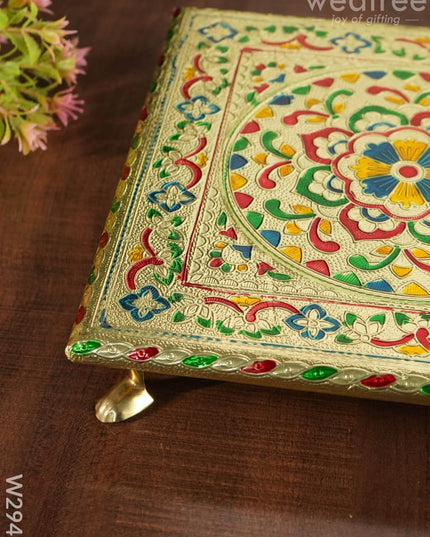 Meenakari Golden Manai - W2947 Pooja Utilities