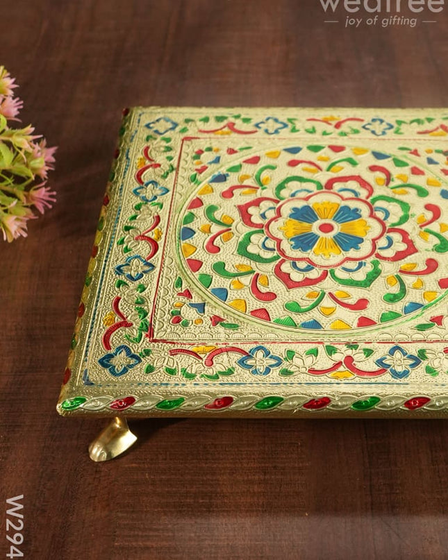 Meenakari Golden Manai - W2947 Pooja Utilities