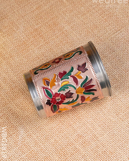 Meenakari Glass - Floral Design - Copper - WBG1819-2 - Utensils RG