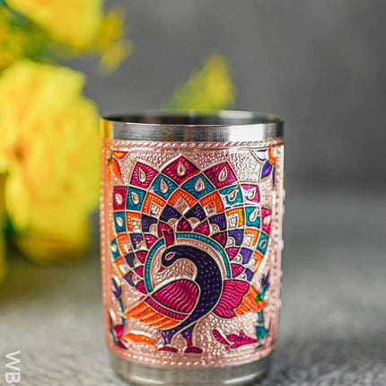 Meenakari Glass - Peacock Design Copper Finish Wbg1310 Utensils