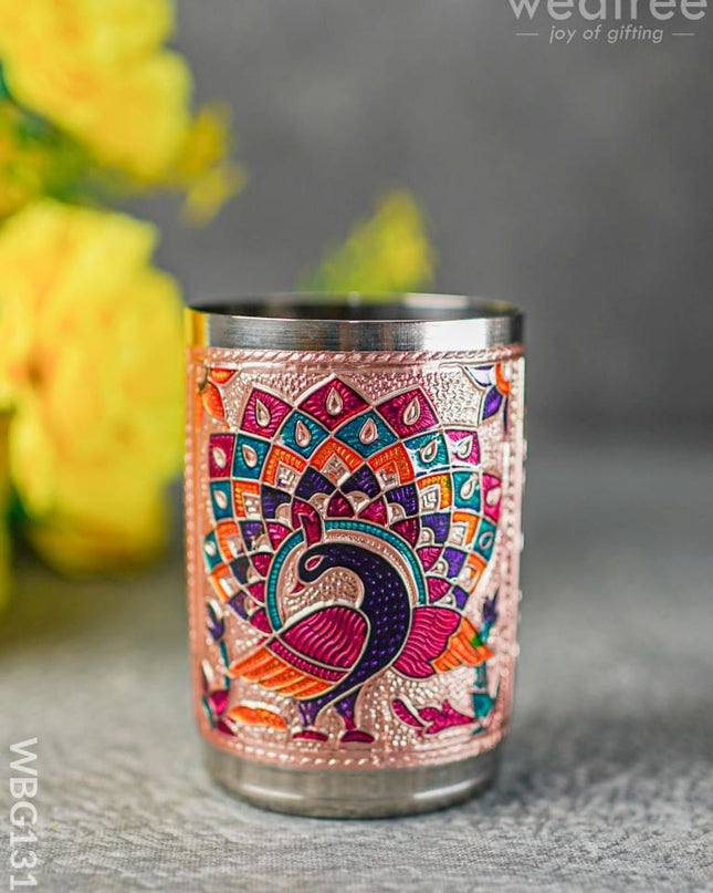 Meenakari Glass - Peacock Design Copper Finish Wbg1310 Utensils