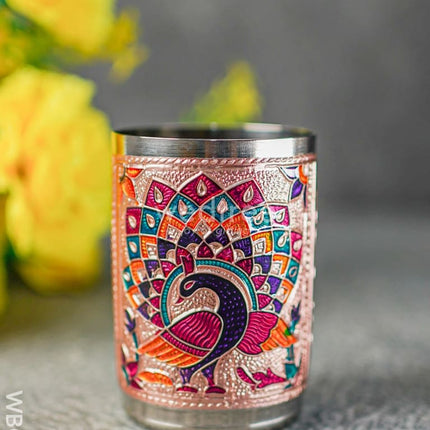 Meenakari Glass - Peacock Design Copper Finish Wbg1310 Utensils
