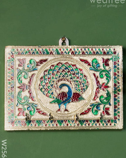 Meenakari - Key Hanger With Peacock Design W2569 Hangers