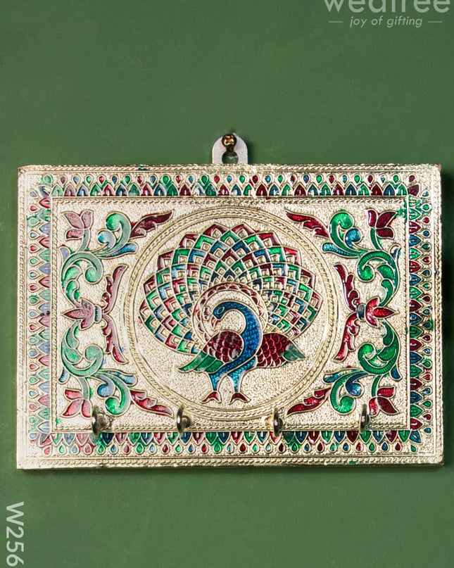 Meenakari - Key Hanger With Peacock Design W2569 Hangers