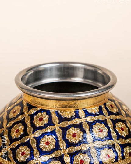 Meenakari Kudam - 7 inch - Blue - WL5047-2 Wedding Essentials