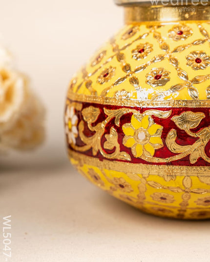 Meenakari Kudam - 7 inch - Yellow - WL5047-1 Wedding Essentials