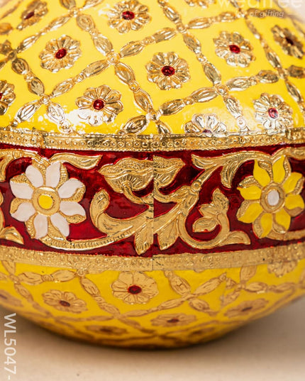 Meenakari Kudam - 7 inch - Yellow - WL5047-1 Wedding Essentials