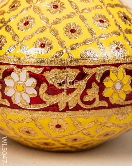 Meenakari Kudam - 7 inch - Yellow - WL5047-1 Wedding Essentials