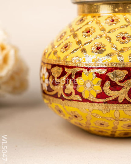 Meenakari Kudam - 7 inch - Yellow - WL5047-1 Wedding Essentials