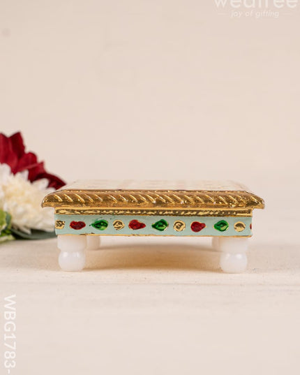 Meenakari Manai - 5x5 inch - Green - WBG1783-3 - Manai RG
