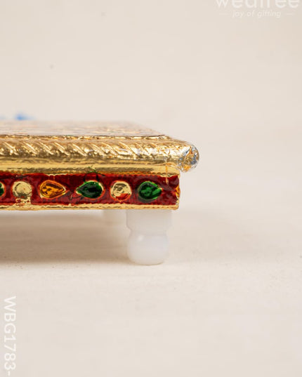 Meenakari Manai - 5x5 inch - Red - WBG1783-1 - Manai RG