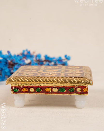 Meenakari Manai - 5x5 inch - Red - WBG1783-1 - Manai RG