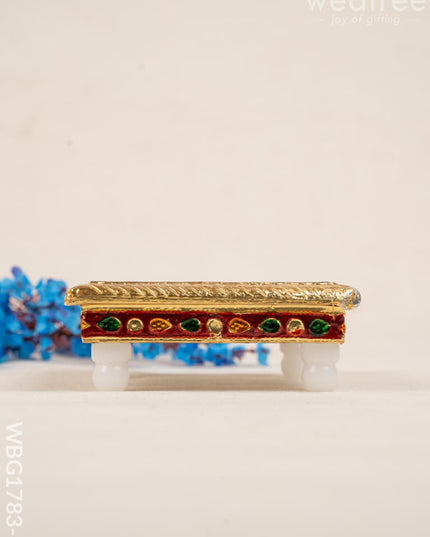Meenakari Manai - 5x5 inch - Red - WBG1783-1 - Manai RG