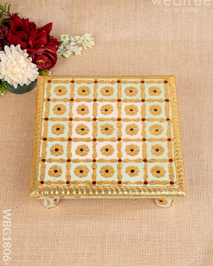 Meenakari Manai - Green - 8x8 inch - WBG1806-1 - Manai RG