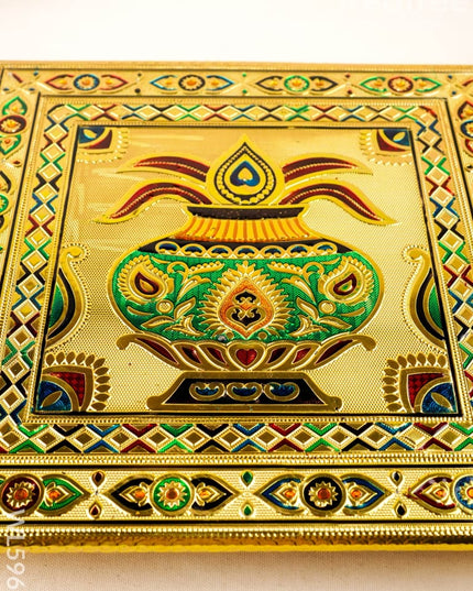 Meenakari Manai - Kalash Design - 12x12 inch - WL5968 - Meenakari Bajots & Manai