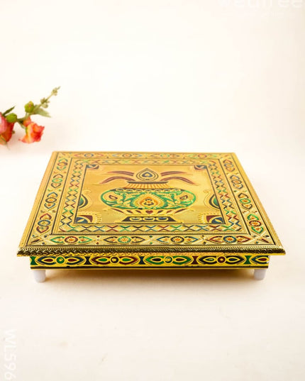 Meenakari Manai - Kalash Design - 12x12 inch - WL5968 - Meenakari Bajots & Manai