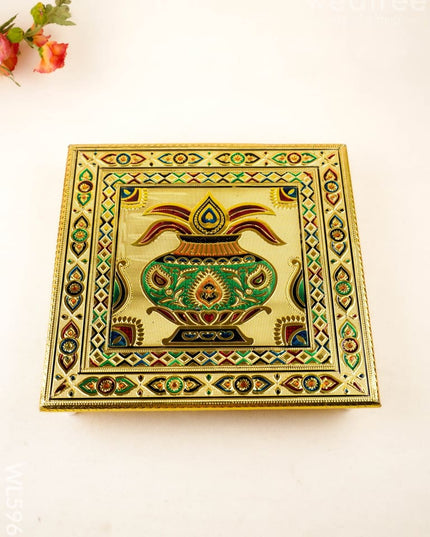 Meenakari Manai - Kalash Design - 12x12 inch - WL5968 - Meenakari Bajots & Manai