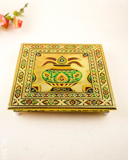 Meenakari Manai - Kalash Design - 12x12 inch - WL5968 - Meenakari Bajots & Manai
