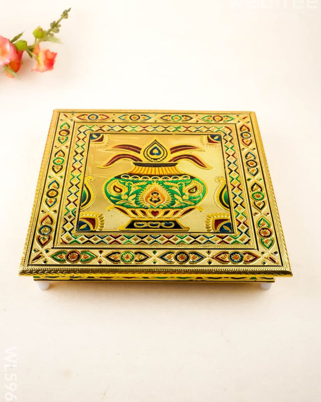 Meenakari Manai - Kalash Design - 12x12 inch - WL5968 - Meenakari Bajots & Manai