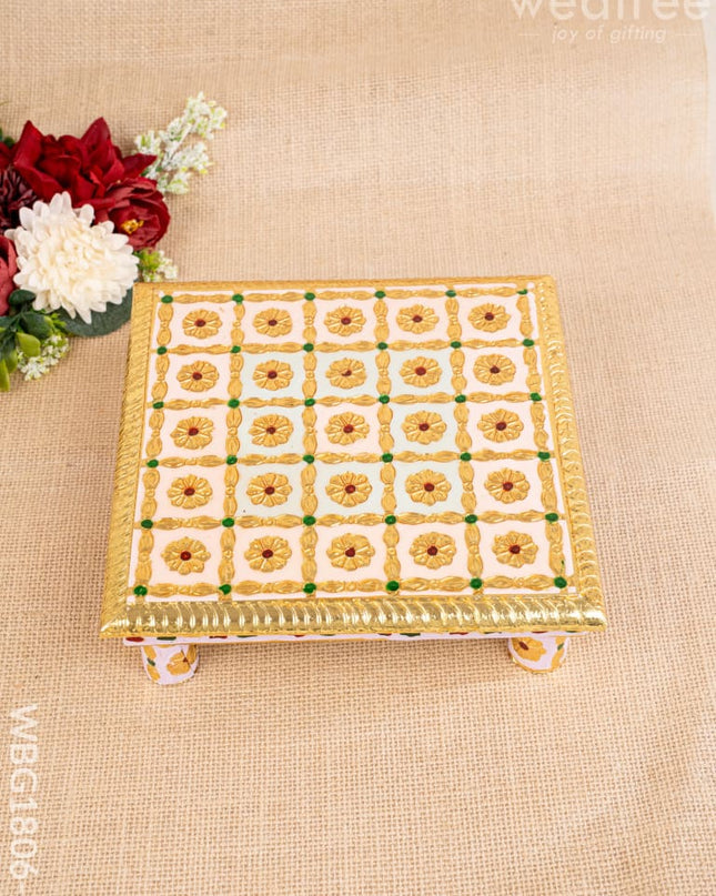 Meenakari Manai - Pink - 8x8 inch - WBG1806-2 - Manai RG