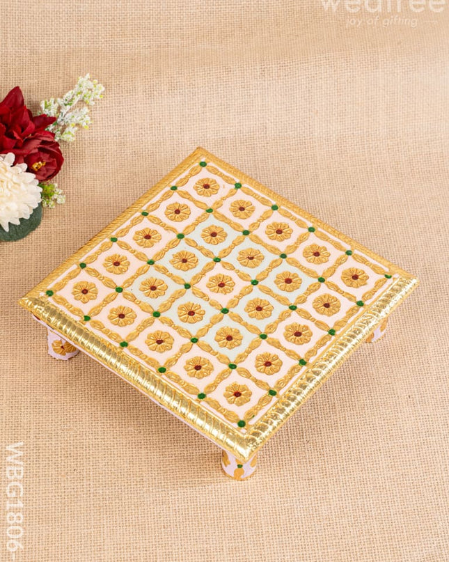 Meenakari Manai - Pink - 8x8 inch - WBG1806-2 - Manai RG