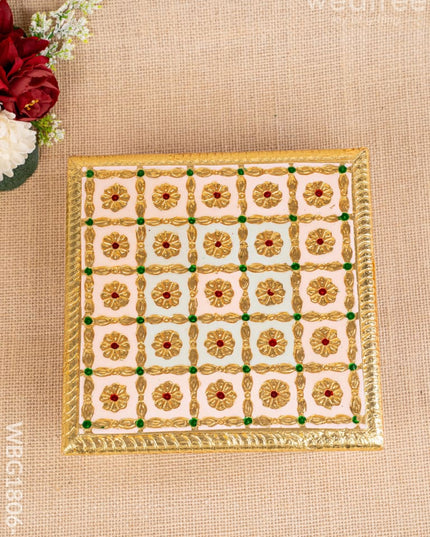Meenakari Manai - Pink - 8x8 inch - WBG1806-2 - Manai RG