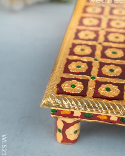 Meenakari Manai - Red - 10x10 inch - WL5219 - Meenakari Bajots & Manai