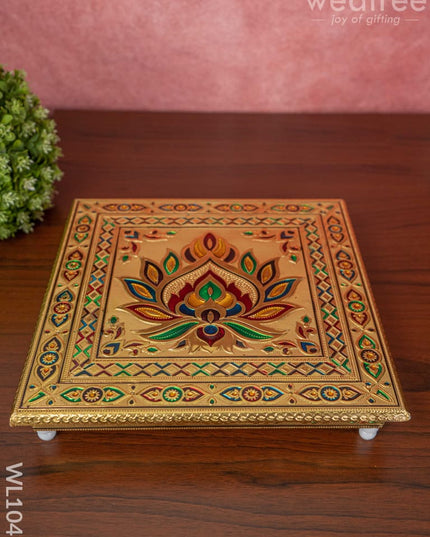 Meenakari Manai With Deepam Design - 12X12 Inches Wl1045 Bajots &