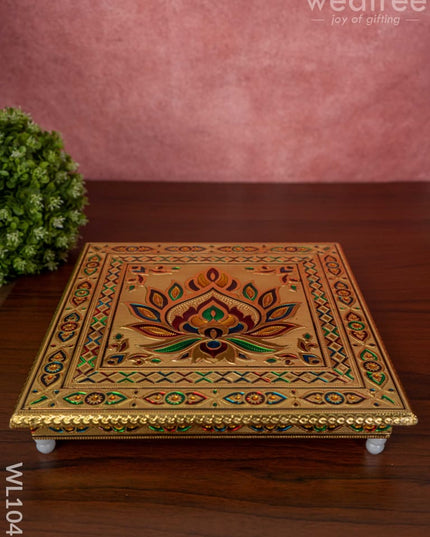 Meenakari Manai With Deepam Design - 12X12 Inches Wl1045 Bajots &