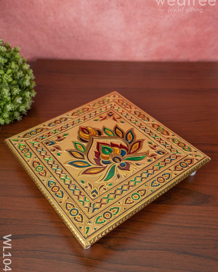 Meenakari Manai With Deepam Design - 12X12 Inches Wl1045 Bajots &