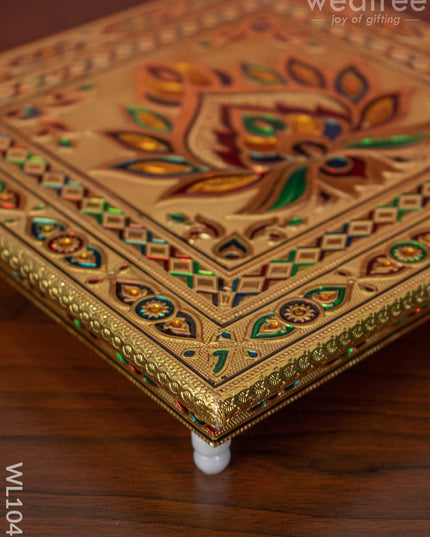 Meenakari Manai With Deepam Design - 12X12 Inches Wl1045 Bajots &