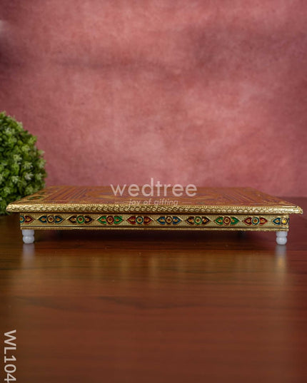 Meenakari Manai With Floral Design - 15X10 Inches Wl1044 Bajots &