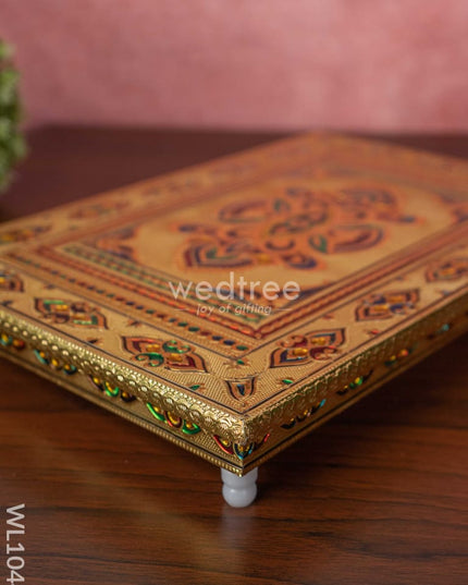 Meenakari Manai With Floral Design - 15X10 Inches Wl1044 Bajots &