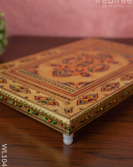 Meenakari Manai With Floral Design - 15X10 Inches Wl1044 Bajots &
