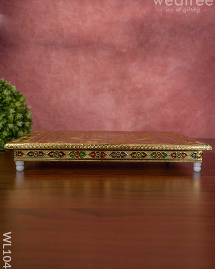 Meenakari Manai With Floral Design - 15X10 Inches Wl1044 Bajots &