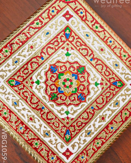 Decorative Meenakari Manai - 11.5 Inch Wbg1059-4 Pooja Utilities