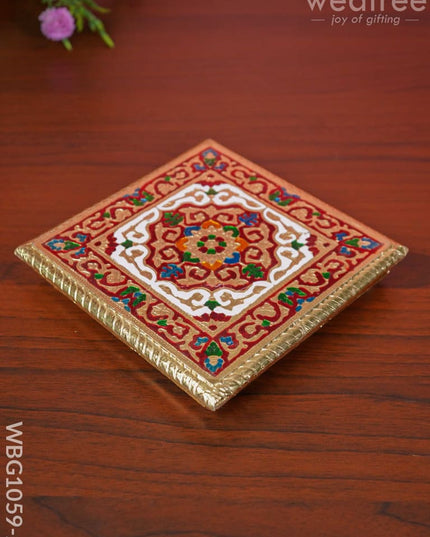 Decorative Meenakari Manai - 7.5 Inch Wbg1059-2 Pooja Utilities
