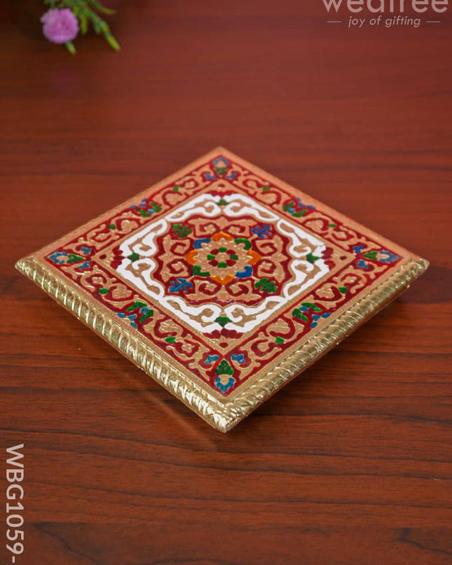 Decorative Meenakari Manai - 7.5 Inch Wbg1059-2 Pooja Utilities