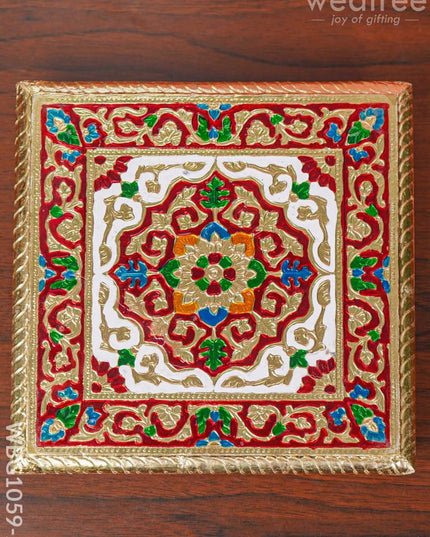 Decorative Meenakari Manai - 7.5 Inch Wbg1059-2 Pooja Utilities