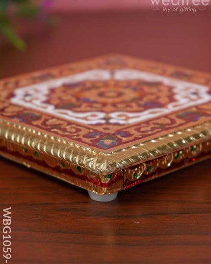 Decorative Meenakari Manai - 7.5 Inch Wbg1059-2 Pooja Utilities