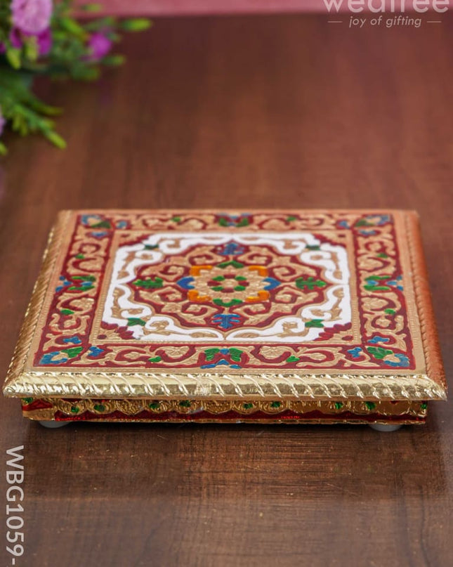 Decorative Meenakari Manai - 7.5 Inch Wbg1059-2 Pooja Utilities