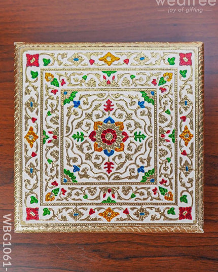 Decorative Meenakari Manai In Red - Wbg1061-1 Pooja Utilities