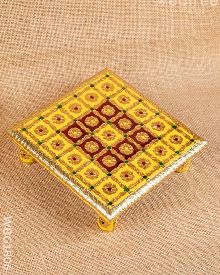 Meenakari Manai - Yellow - 8x8 inch - WBG1806-3 - Manai RG