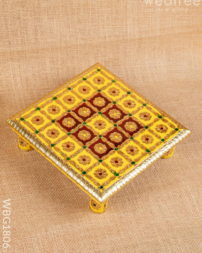 Meenakari Manai - Yellow - 8x8 inch - WBG1806-3 - Manai RG