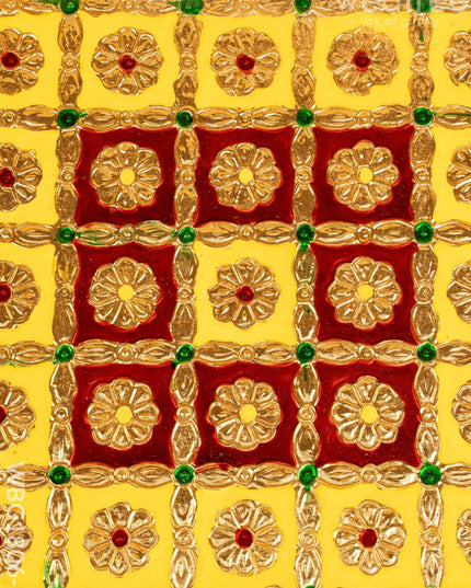 Meenakari Manai - Yellow - 8x8 inch - WBG1806-3 - Manai RG
