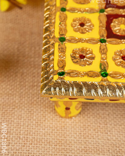 Meenakari Manai - Yellow - 8x8 inch - WBG1806-3 - Manai RG