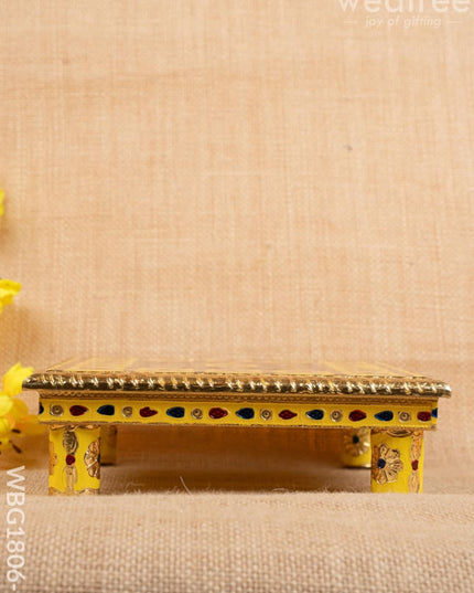 Meenakari Manai - Yellow - 8x8 inch - WBG1806-3 - Manai RG