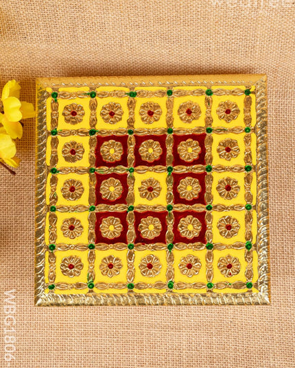 Meenakari Manai - Yellow - 8x8 inch - WBG1806-3 - Manai RG