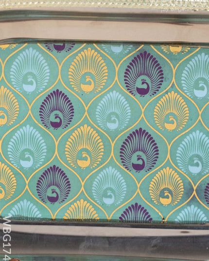 Digital Printed Meenakari Oval Plate - Peacock Design - WBG1742 Meenakari Trays & Plates
