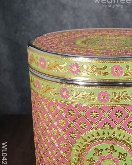 Minakari Dabba 12 Inch (Red) - Wl0425 Containers